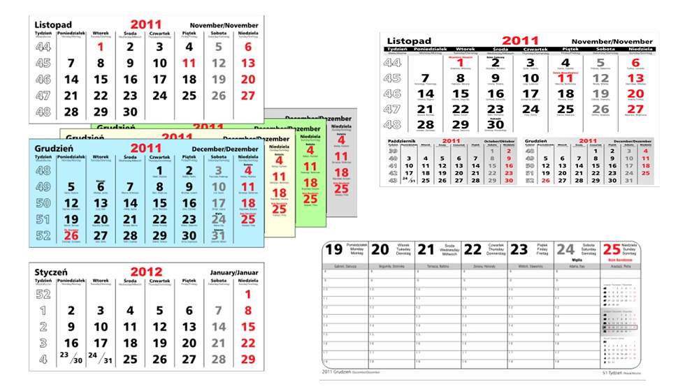 producent kalendarzy trójdzielnych biurkowych elementy do produkcji